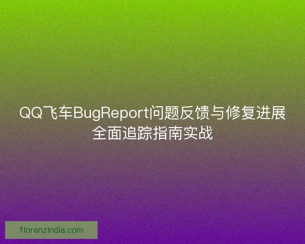 QQ飞车BugReport问题反馈与修复进展全面追踪指南实战